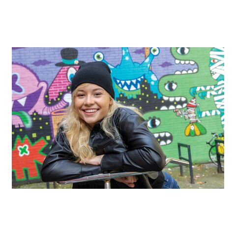 Bonnet classique en laine Polylana® Impact AWARE™ noir | sans marquage | non disponible | non disponible | non disponible