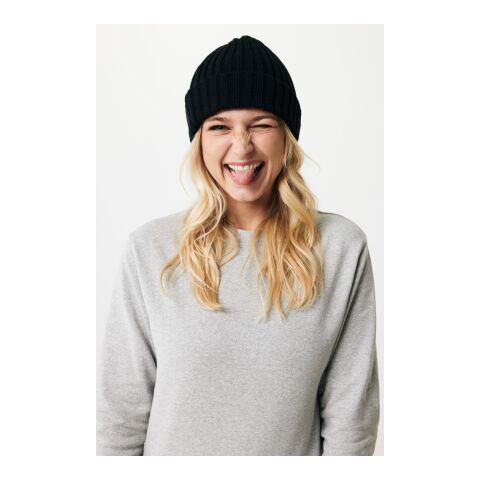 Bonnet à double côte et revers AWARE™ Polylana® Kennedi noir | sans marquage | non disponible | non disponible | non disponible