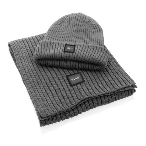 Écharpe tricotée 180x25cm Impact AWARE™ Polylana® gris | sans marquage | non disponible | non disponible | non disponible