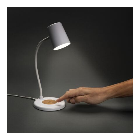 Lampe de bureau 15W en liège et plastique RCS Zenara blanc | sans marquage | non disponible | non disponible