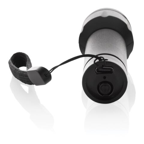 Lampe rechargeable par USB en plastique recyclé RCS Flara noir | sans marquage | non disponible | non disponible