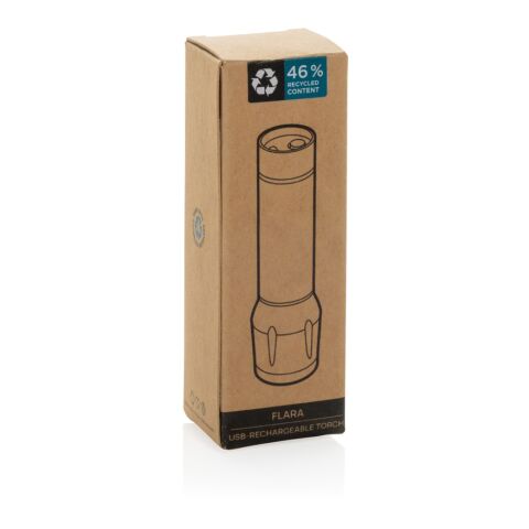 Lampe rechargeable par USB en plastique recyclé RCS Flara noir | sans marquage | non disponible | non disponible