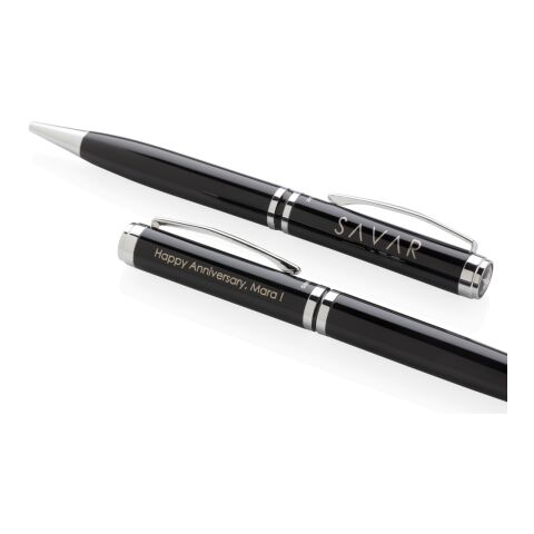 Set stylo exécutif noir-argent | sans marquage | non disponible | non disponible | non disponible