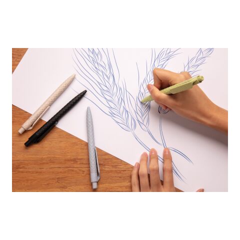 Stylo en fibre de paille vert | sans marquage | non disponible | non disponible