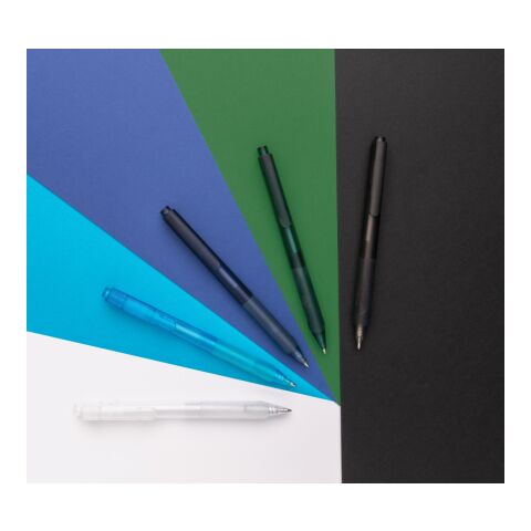 Stylo X9 finition givré avec grip silicone bleu | sans marquage | non disponible | non disponible