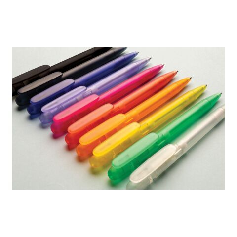 Stylo transparent en ABS recyclé et certifié GRS Devin bleu | sans marquage | non disponible | non disponible