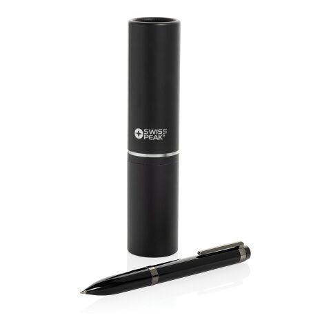 Stylo de luxe en acier inoxydable recyclé Swiss Peak OSLO noir