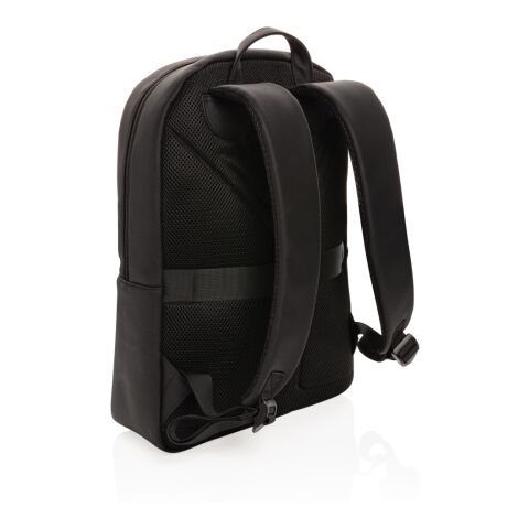 Sac à dos pour ordinateur portable en cuir végétalien Swiss noir | sans marquage | non disponible | non disponible