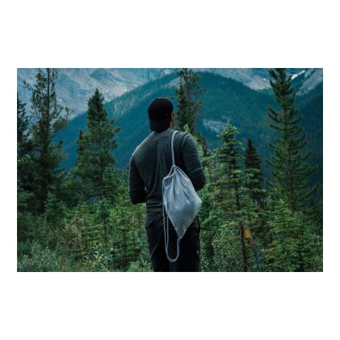 Sac à dos cordelettes en coton recyclé 145 gr Impact AWARE™ gris | sans marquage | non disponible | non disponible | non disponible