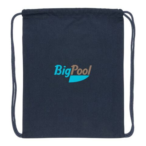 Sac à dos cordelettes en coton recyclé 145 gr Impact AWARE™ bleu marine | sans marquage | non disponible | non disponible | non disponible