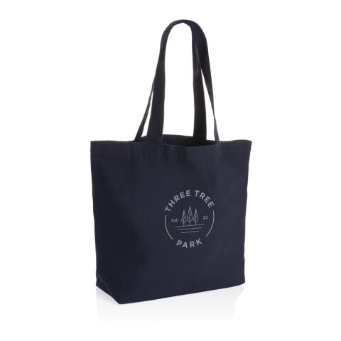 Sac shopping en toile 240g/m² recyclée non teinté Aware™ bleu marine | sans marquage | non disponible | non disponible | non disponible