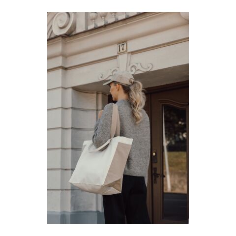 Sac shopping en toile recyclée 400 g/m² BEAU AWARE™ blanc