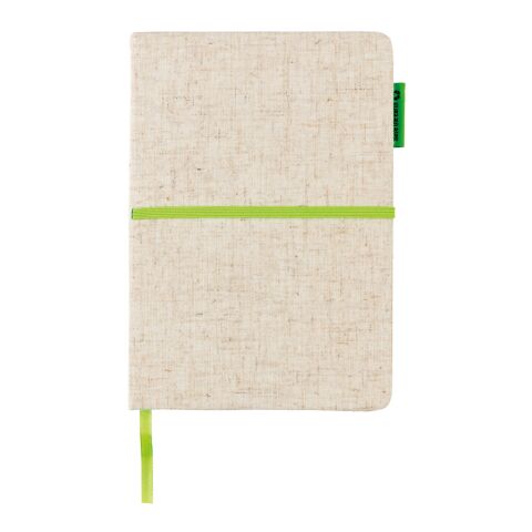 Carnet à couverture en jute et coton A5 vert-vert | sans marquage | non disponible | non disponible