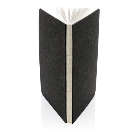 Cahier A5 en feutre recyclé certifié GRS Phrase noir | sans marquage | non disponible | non disponible