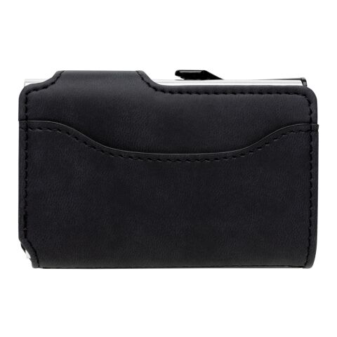 Porte-cartes anti RFID en aluminium et PU noir | sans marquage | non disponible | non disponible