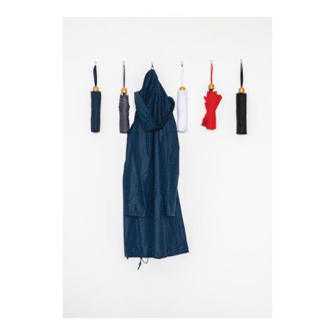 Mini parapluie 20.5&quot; rPET 190T poignée bambou Impact AWARE™ bleu marine | sans marquage | non disponible | non disponible