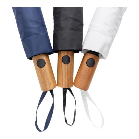 Mini parapluie 21&quot; à ouverture auto en bois d&#039;acacia Kaycey noir | sans marquage | non disponible | non disponible