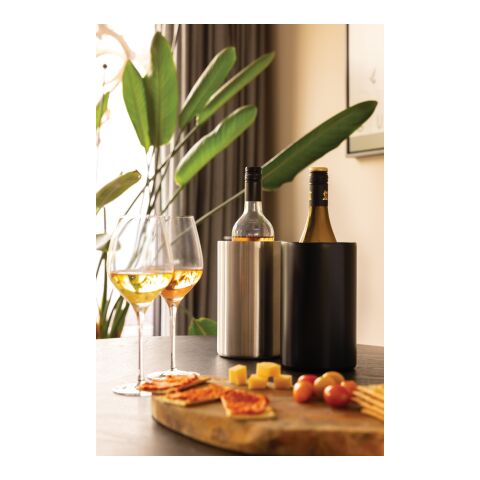 Seau à vin en acier inoxydable recyclé RCS Vino noir | sans marquage | non disponible | non disponible