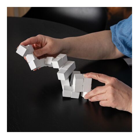 Casse-tête en bois FSC® dans une pochette en toile blanc | sans marquage | non disponible | non disponible