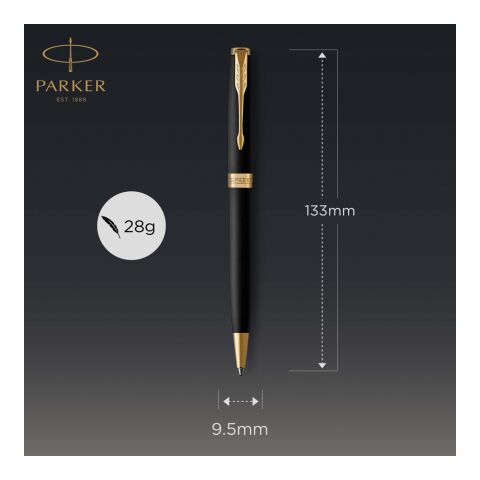 Parker Stylo à bille SONNET mat avec finitions en palladium doré
