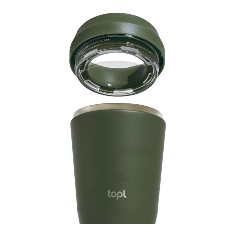 Mug 235 ml avec couvercle 360 en acier recyclé Topl vert | sans marquage | non disponible | non disponible