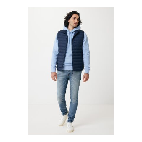 Bodywarmer homme en polyester recyclé Iqoniq Meru bleu marine | XXL