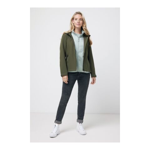 Veste femme soft shell en polyester recyclé Iqoniq Makalu vert | S | sans marquage | non disponible | non disponible | non disponible