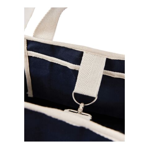 VINGA Sac de plage en toile recyclée AWARE™ Volonne bleu-blanc cassé | sans marquage | non disponible | non disponible | non disponible