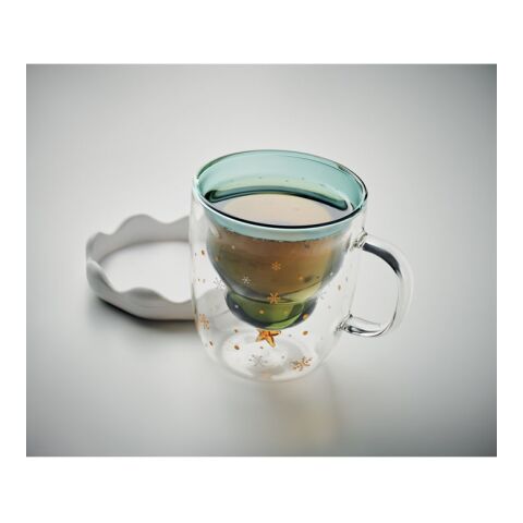 Tasse double paroi en verre vert | sans marquage | non disponible | non disponible