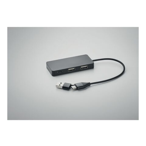 Hub USB 3 ports avec câble 20cm noir | sans marquage | non disponible | non disponible