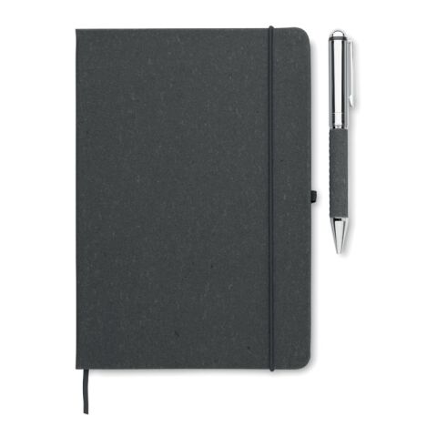 Carnet en cuir recyclé et stylo noir | sans marquage | non disponible | non disponible | non disponible