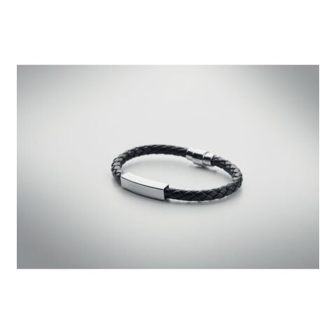 Bracelet tressé en simili cuir noir | sans marquage | non disponible | non disponible