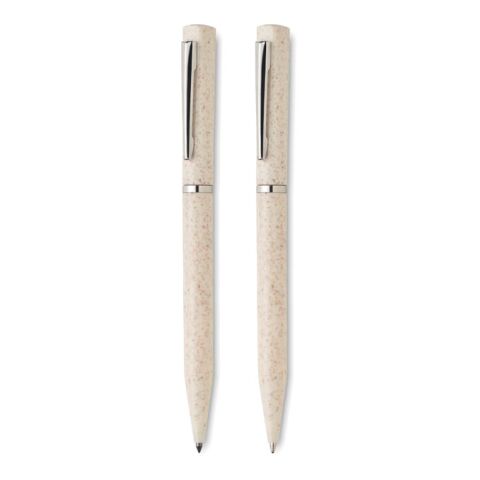 Set de stylo paille de blé/ABS beige | sans marquage | non disponible | non disponible | non disponible