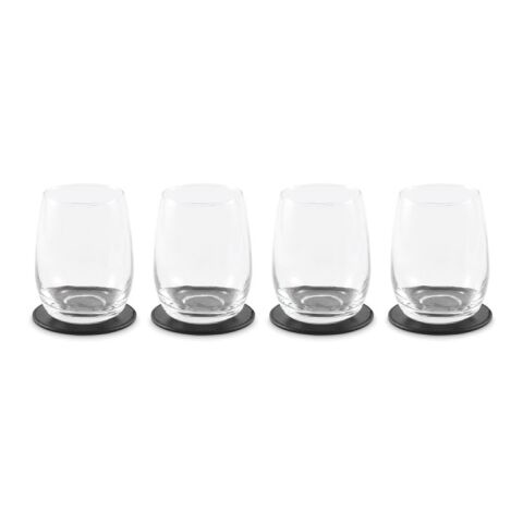 Lot de 4 sous-verres en PU noir | sans marquage | non disponible | non disponible | non disponible