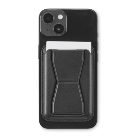 Porte-cartes magnétique en PU noir | sans marquage | non disponible | non disponible