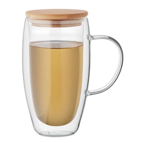 Mug en verre double paroi 450ml transparent | sans marquage | non disponible | non disponible | non disponible