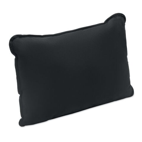Coussin en tissu suédé noir