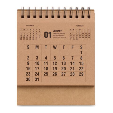 Calendrier de bureau de 4 ans beige