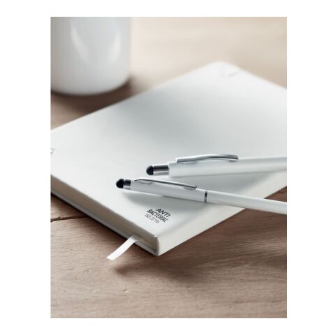 Stylo &amp; stylet antibactérien blanc | sans marquage | non disponible | non disponible