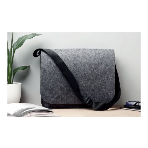 Sac messager en feutre RPET gris | sans marquage | non disponible | non disponible | non disponible
