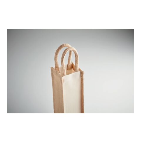 Sac en jute pour une bouteille beige | sans marquage | non disponible | non disponible | non disponible