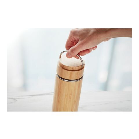 Bouteille à double paroi 480 ml bois | sans marquage | non disponible | non disponible | non disponible