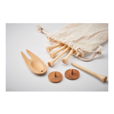 Set d&#039;accessoires de golf beige | sans marquage | non disponible | non disponible | non disponible
