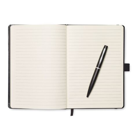 Carnet de note avec stylo A5 - pages lignées noir | sans marquage | non disponible | non disponible