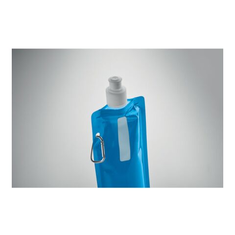 Gourde pliable bleu transparent | sans marquage | non disponible | non disponible