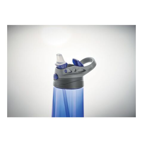 Bouteille de sport avec paille et poignée - 450 ml bleu transparent | sans marquage | non disponible | non disponible | non disponible