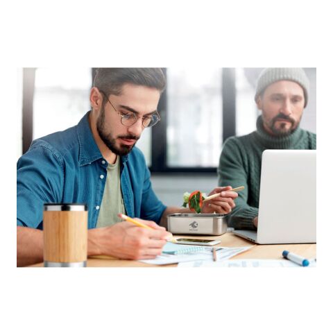 Lunch box en acier inox. 600ml bois | sans marquage | non disponible | non disponible | non disponible