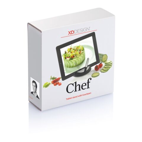 Support à tablette avec stylet Chef noir-argent | sans marquage | non disponible | non disponible | non disponible