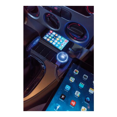 Double chargeur allume-cigare USB 2.1A bleu-blanc | sans marquage | non disponible | non disponible