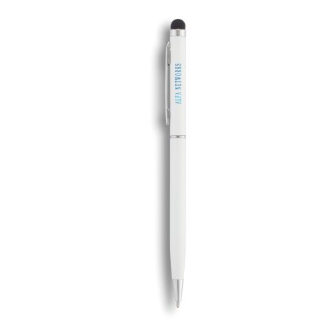 Stylo-stylet fin en métal blanc | sans marquage | non disponible | non disponible | non disponible